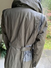 CREENSTONE long  COAT Olive Green 36 UK 10 NEW Lovely Detail Slimming