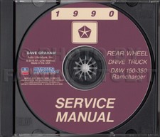 1990 Dodge Pickup Truck Shop Manual CD D150-D350 Ramcharger W150-W350 Service