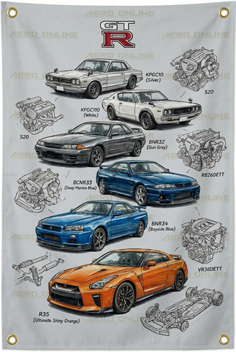 Skyline gtr garage - skyline, flag