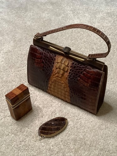 Vintage two tone crocodile - vintage,