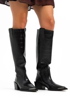 Topshop Womens Black Leather Boots RRP £140