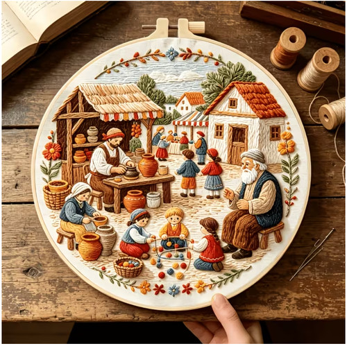 Embroidery hoop kit - kit, 20cm/7.87"