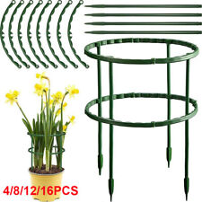 4-16x Half Round Plant Supports Stake Spliceable Plant Support Ring for Garden