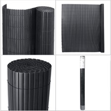 3m/5m Wide Bamboo Garden Privacy Panel Screening PVC Fence Roll with Fixing Set