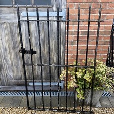Victorian Antique Wrought Iron Garden Cottage Gate With Spiked Finials And Latch