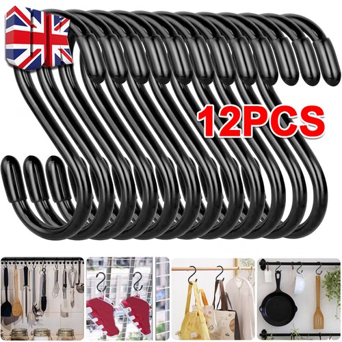 12pcs iron metal hook black - 12pcs,