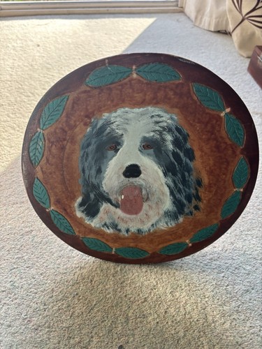 Vintage folk art sheepdog - art,