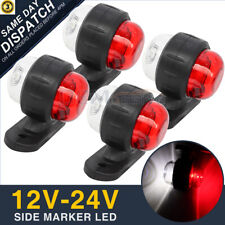 Red & White Marker LED Side Lights Truck Trailer Chassis Bus Van Outline 12-24V.