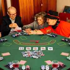 Anti-Slip Blackjack Board Game Mat 120CM 8-Player Foldable Poker Table Top-Green