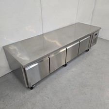 Bench Fridge 4 Door Low Chef Base Commercial Kitchen 262 Litre Polar DA464