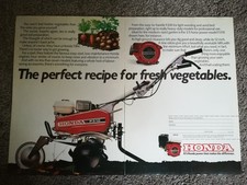 HONDA F310  Rare Magazine Advert Picture Honda Rotavator 1980s DOUBLE PAGE
