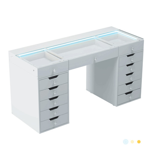 White evie vanity desk - white,
