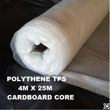 3 Rolls Clear Builders Polythene Plastic Sheeting Roll TPS 25m x 4m 