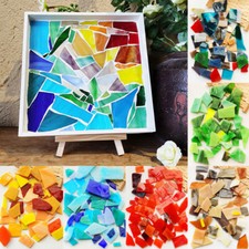 100g Assorted Color Clear Glass Mosaic Tiles Pieces DIY Art Crafts Bulk 18 Color