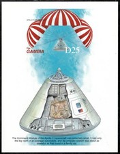 Gambia 1999 - Apollo 11 Space - IMPERF Souvenir Stamp Sheet - Scott #2115 - MNH