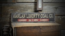 Custom Danger Coal Mine Sign - Rustic Hand Made Vintage Wooden