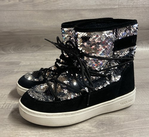 Moon boot black silver - black, &