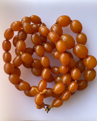 Antique amber bead - antique,