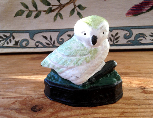 Vintage cast iron owl - iron, door