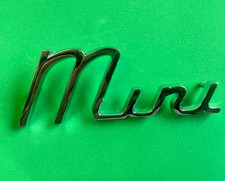 Austin Mini Mk1 Chrome Script Car Badge MINI , Bright Chrome Plate Metat Badge