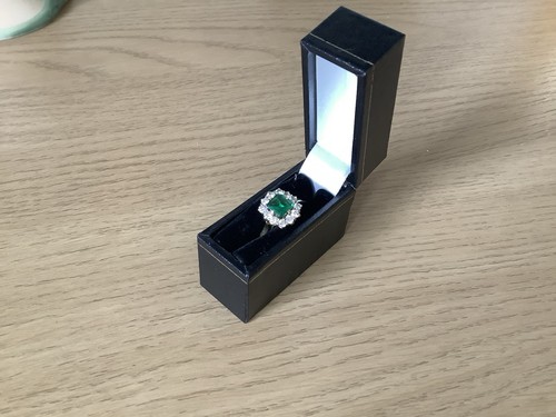 18k emerald and - and, diamond