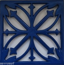 Vintage Blue Cast Iron Trivet