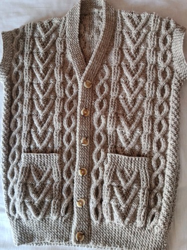 Men wool aran waistcoat - men's,