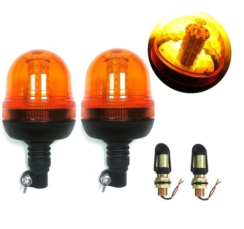 Led rotating amber beacon - 2x,