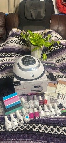 Gelish nail polish set with - polish, uv