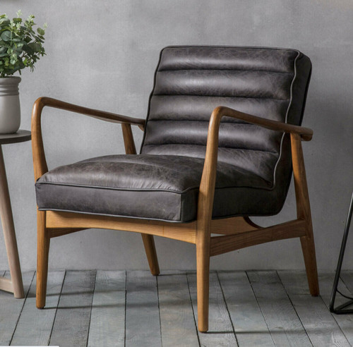 Vintage leather armchair mid - vintage,