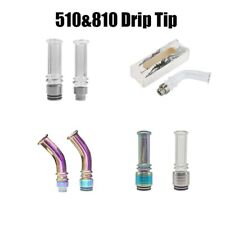 810/510 Rainbow Straw Tip Curved Straight Glass Drip Nozzle Accessor Transparent