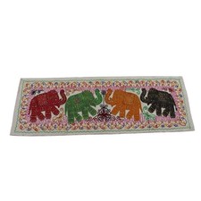 Handmade Embroidered Elephant Design Wall Hanging Patchwork Tapestry Home Décor