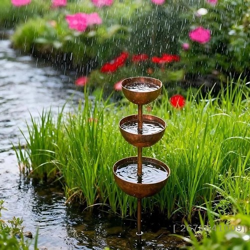 Metal bird bath - bath, water