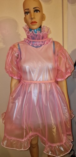 Lockable pink pvc dress sissy - pink,