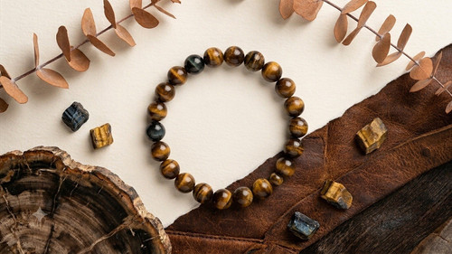 Tiger eye round bead stretch - eye,