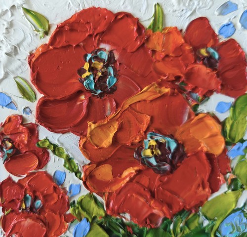 Original oil painting red - oil,
