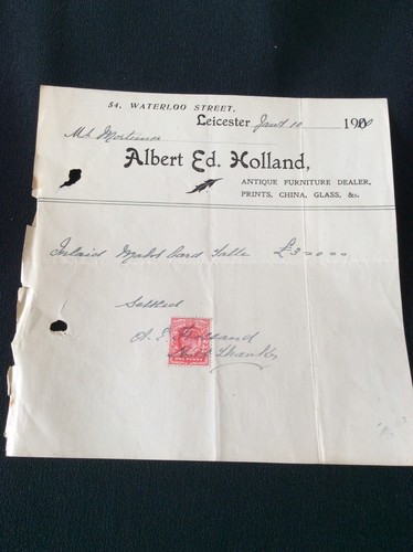 Vintage receipt for inlaid - receipt,