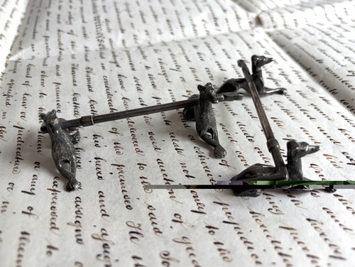 Pair antique silver plated - pair,