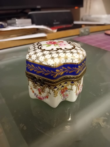 Vintage porcelain perfume box - vintage,