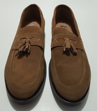 H By Hudson Cato Suede Tassel Slip-on Loafers Shoes Tan uk 8 eu 42