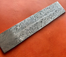 Premium Damascus Steel Billet Bar 30x5cm Hand Forged Craft Making Feather