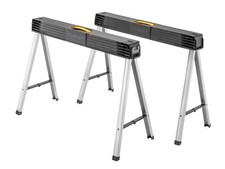 Stanley Sawhorse Trestle 2Pk STA197475 340kg Folding Metal Leg Saw Horse Twin Pk