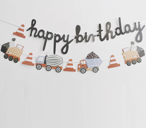 Construction digger banner - construction,