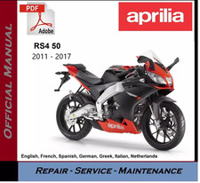 Aprilia RS4 50 2011 - 2017 Workshop Service Repair Manual on USB