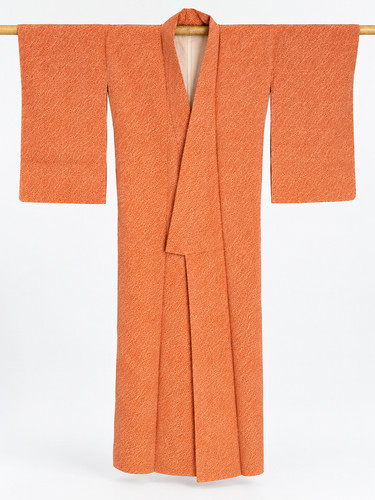 Japanese komon kimono coral - komon,