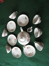 VINTAGE MIXED LOT PLAY CHINA TEA SET FLORAL PLAYED WITH CHIPS LOFT CLEAROUT