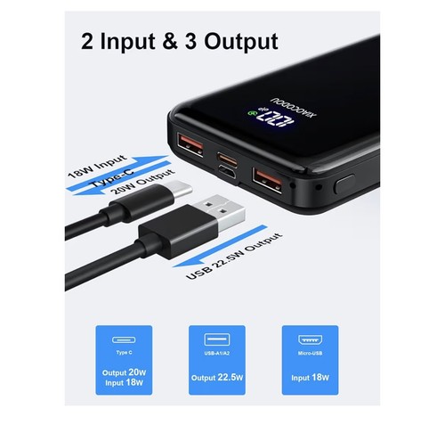 Power bank 20000mah usb - bank,