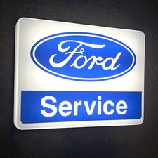 FORD SERVICE ILLUMINATED LED LIGHT BOX WALL SIGN GARAGE AUTOMOBILIA GAS AND OIL