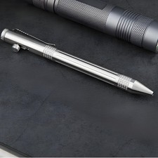 Stainless Steel Bolt Action Ballpoint Tactical Pen  Outdoor Pocket EDC Portable