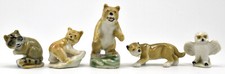 WADE SET 9, 1958 WHIMSIES COMPLETE SET OF 5, BEAR CUB, COUGAR, OWL, ETC.